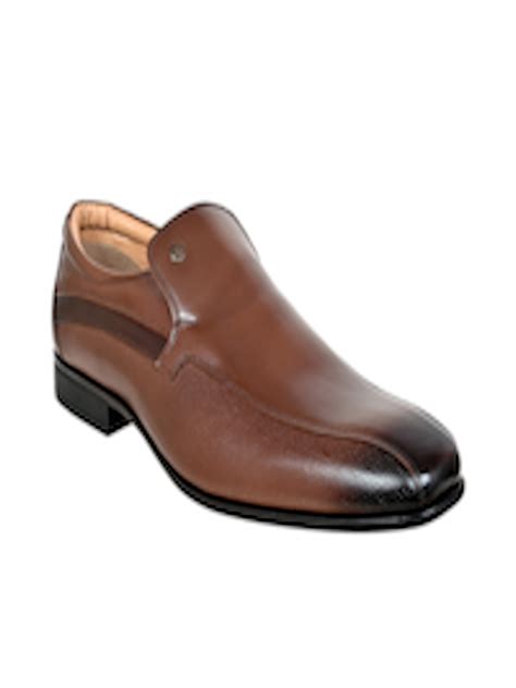 Buy Allen Cooper Men Brown Textured Leather Formal Slip Ons Formal Shoes For Men 14183100 Myntra