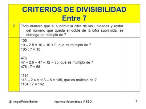 Criterio De Divisibilidad Del 7 Divisibilidad Matematicas Instagram