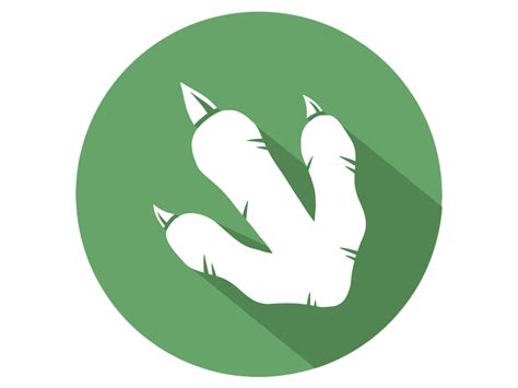 Dinosaur Footprint Circle Flat Design Icon By Hit Toon On Dribbble