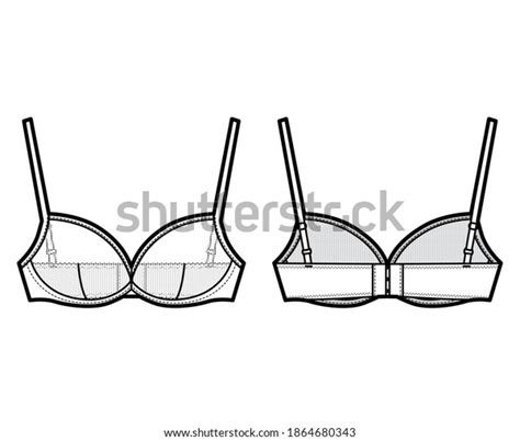 Sheer Bra Lingerie Technical Fashion Illustration