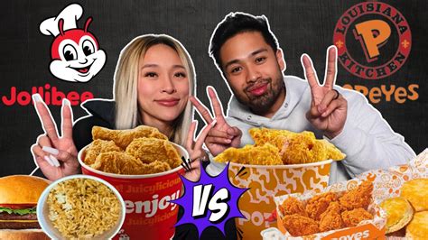 Jollibee Vs Popeyes Fried Chicken Mukbang Seans Last Mukbang Youtube