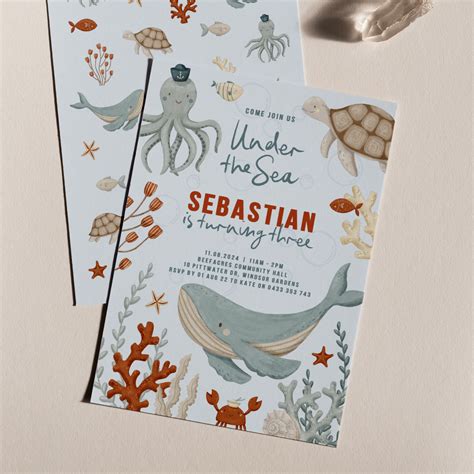 Under The Sea Invitation Bluebelle Studio