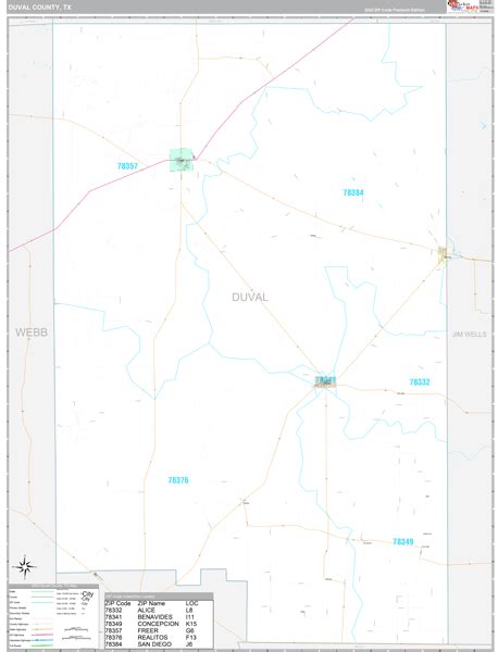 Duval County Tx Wall Map Premium Style By Marketmaps Mapsales