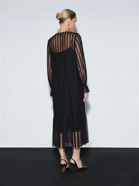 Платье миди из кружева цвет: черный PL1508/lace | купить в интернет ...