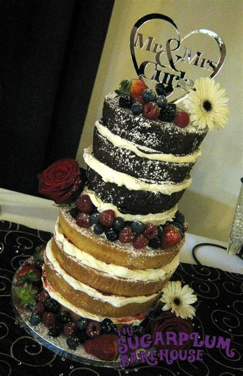 Tier Naked Wedding Cake Decorated Cake By Sam CakesDecor