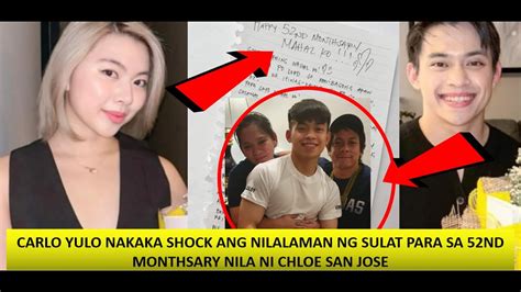 CARLO YULO NAKAKA SHOCK ANG NILALAMAN NG SULAT PARA SA 52ND MONTHSARY