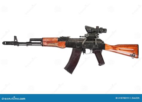 Fusil D Assaut De La Kalachnikov Ak Image Stock Image Du Brun Fond