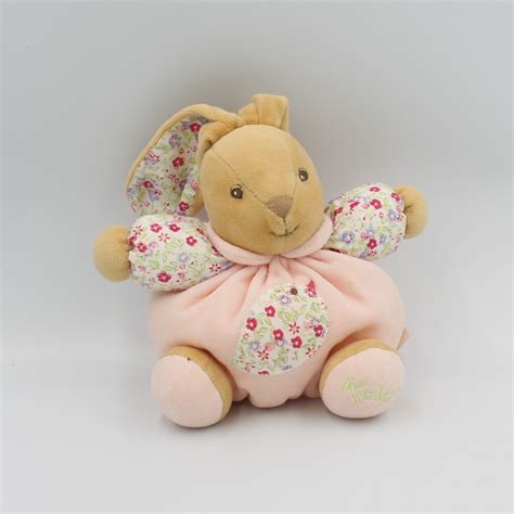 Doudou Lapin Rose Fleurs Oiseau Kaloo