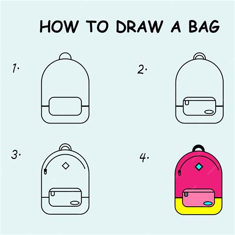 Premium Vector Step By Step To Draw A Bag Drawing Tutorial A Bag