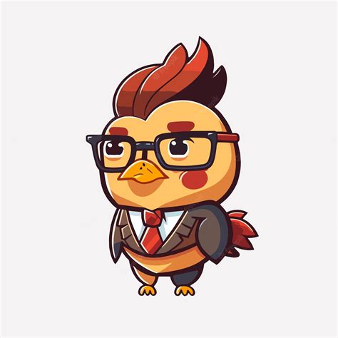 Premium Vector Mascot For A Chicken Wearing A Uniform Like A Office