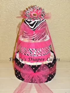 Diaper Cakes By Emily Hot Pink And Zebra Diaper Cake