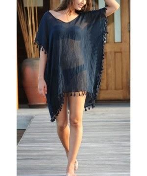 Women Chiffon Tassel Swimsuit Bikini Stylish Beach Cover Up Black Cp O Pr O