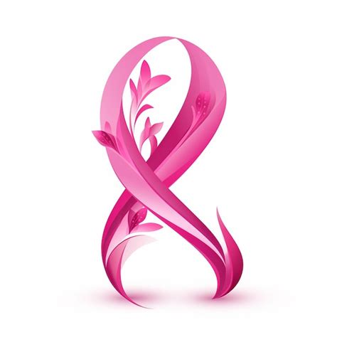 Premium Ai Image Clean Pink Ribbon On Crisp White Background