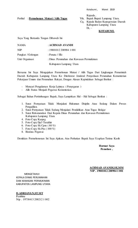 detail contoh surat permohonan pindah sekolah  guru koleksi nomer