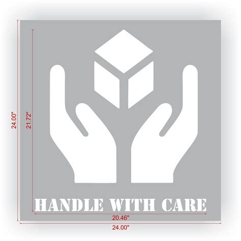 Handle With Care Stencil Paintable Handle With Care Sign Stencil Lazer Designs