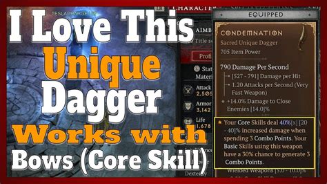 Diablo 4 Condemnation Unique Dagger Is CRAZY GOOD Works With Bow Core