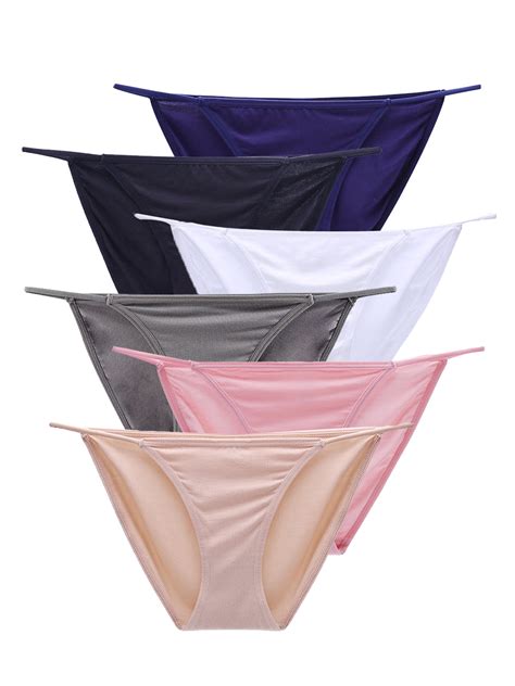 Gaaikei Pack String Bikini Underwear For Women Sexy Low Waisted Bikini Panties Stretch Briefs