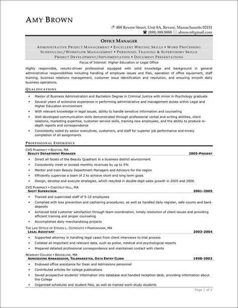 Resume Examples Of Supervisory Skills Resume Example Gallery