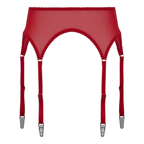 Красный пояс для чулок rosso из эластичной сетки SANTI — купить в ...
