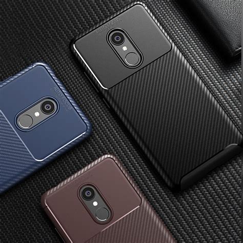 Capa De Fibra De Carbono Para Xiaomi Redmi Plus Caso Luxo Macio Fino