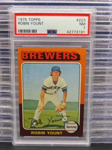 1975 Topps Robin Yount Rookie RC 223 PSA 7 Milwaukee Brewers EBay