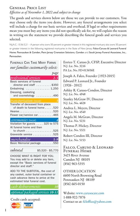 Burial Pricing | Welcome to Falco Caruso & Leonard Funeral Home loc...
