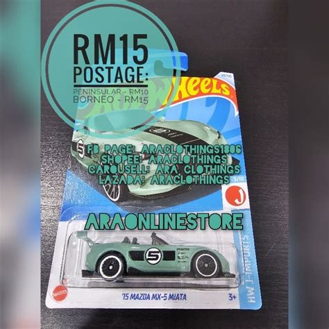 Hot Wheels Mainline HW J Imports 15 Mazda MX 5 Miata Shopee Malaysia