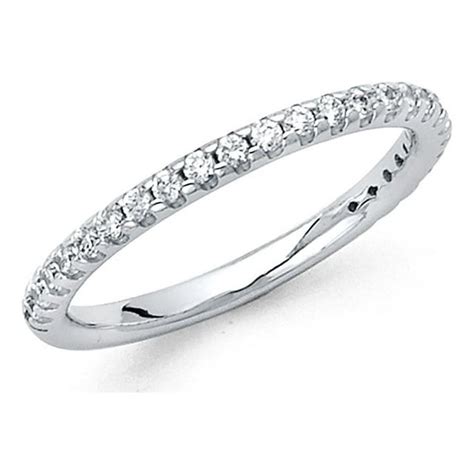 Fb Jewels 14k White Gold Ring Cubic Zirconia Cz Anniversary Wedding Band Size 5