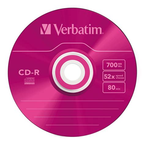 Verbatim CD R 700MB Slim Case Colours 52x 25 Pack At Mighty Ape NZ