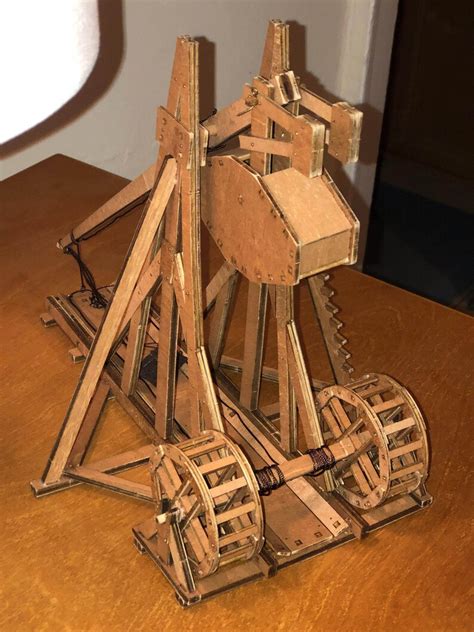 Miniature Counterweight Trebuchet Wooden Puzzle Desk Etsy