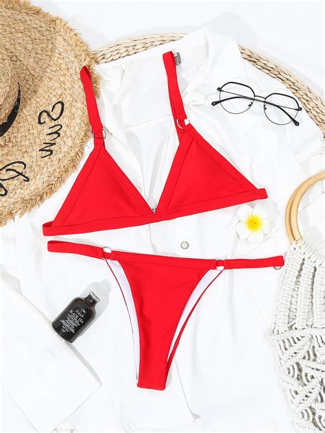 Vestido De Ba O Bikini Tanga Tri Ngulo Vinculado Con Aro On Luulla