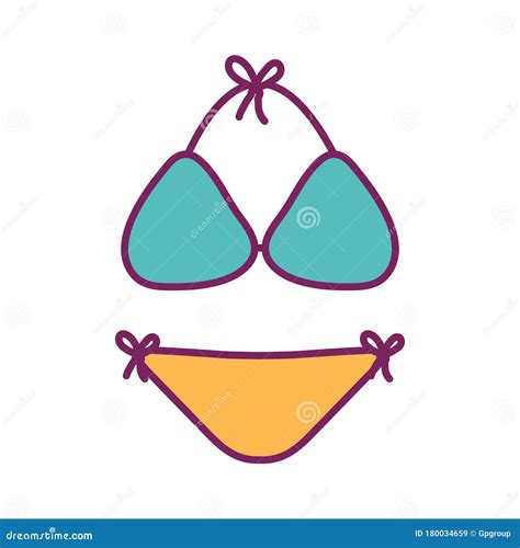 Bikini Line And Glyph Icon Swimsuit Vector Illustration Isolated On White Panties And Bra
