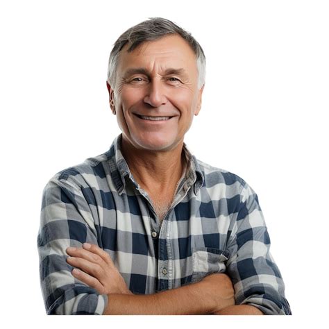 Premium Psd Smiling Mature Man Posing