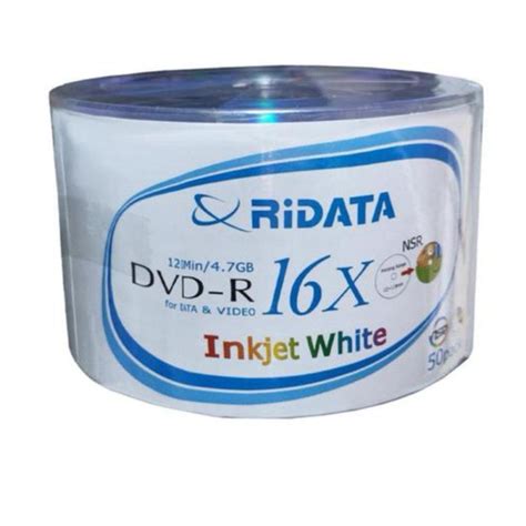 Dvd R Ridata X Inkjet White Tubo Mil Y Uno