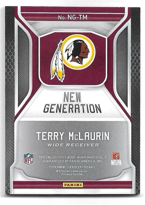 Terry McLaurin 199 2019 Panini Certified New Generation Rookie Patch