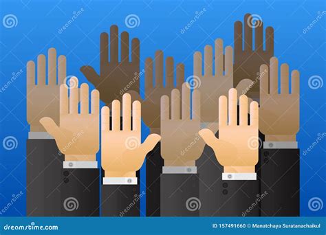 Raised Hands Vector Illustration Stock Illustration Illustration Of