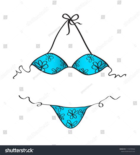 Blue Bikini Vector Illustration Fashion Girls Stock Vector Royalty Free Shutterstock