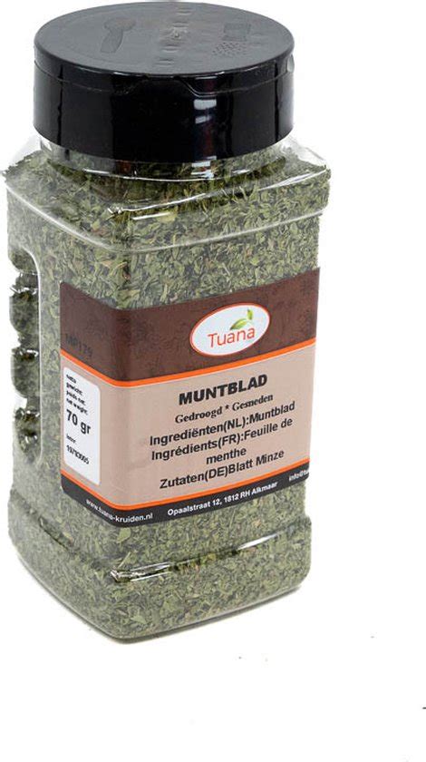 Tuana Kruiden Munt Mint Blad Strooibus 45 Gram Kruiden Zonder