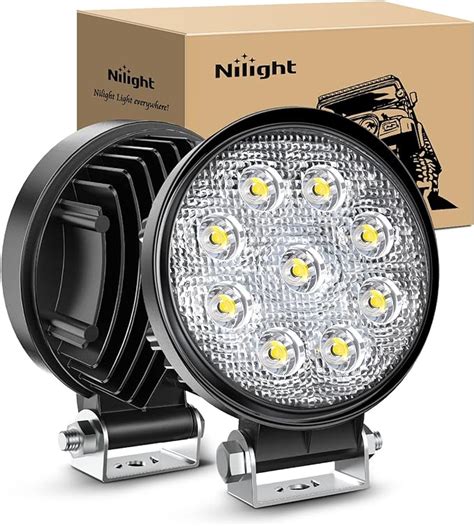 Nilight Piezas De Barras De Luces Led Redondas De W Para Manejo