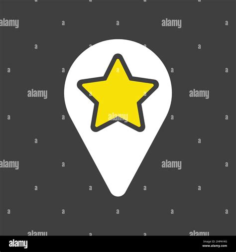 Star Favorite Pin Map Icon On Dark Background Map Pointer Markers