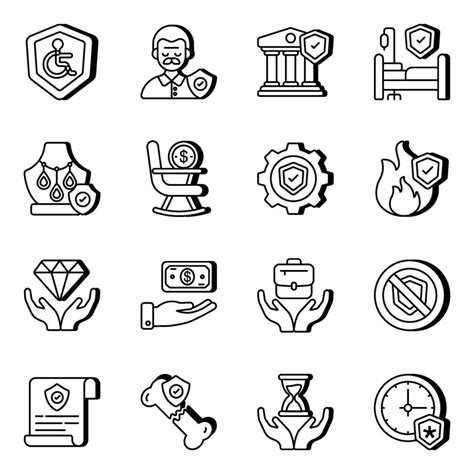 Pack Of Assurance Linear Icons Vector Art At Vecteezy