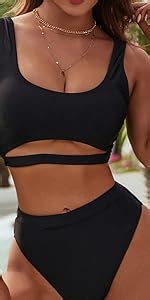 Amazon Blooming Jelly Women S High Waisted Bikini Twist Two Piece Swimsuit High Neck