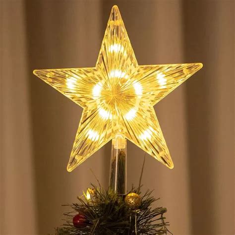 Adorno Para Árbol De Navidad Estrella Iluminada 22cm cálida MercadoLibre