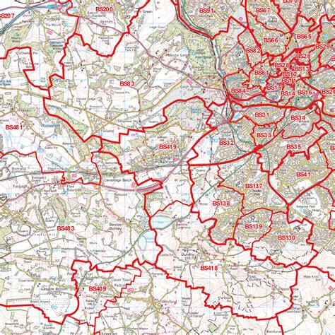 Bristol - BS - Postcode Wall Map : XYZ Maps