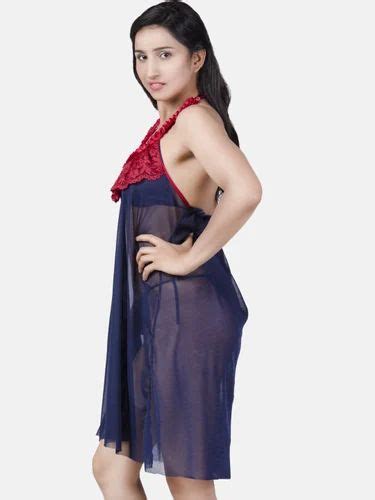 Sheer Net Hot Navy Blue Babydoll Bikini Night Dress For Honeymoon K Mn At Rs Fashion