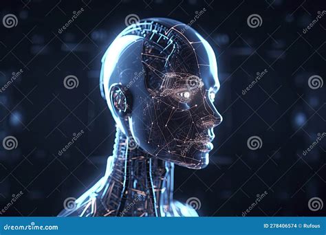 D Rendering Artificial Intelligence Ai Research Of Robot And Cyborg