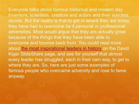 Amazing Examples of Successful People Overcoming Adversity | PPTX