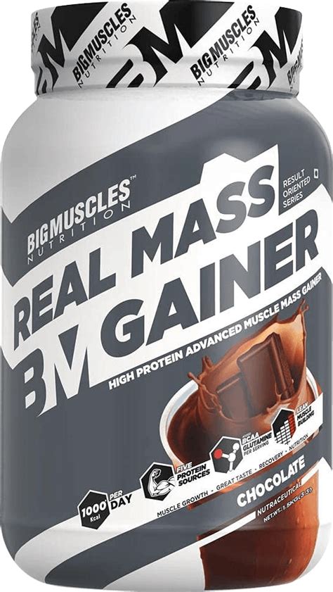 Buy Big Muscles Nutrition Real Mass Gainer 3 3 Lbs 1 5 Kg Online