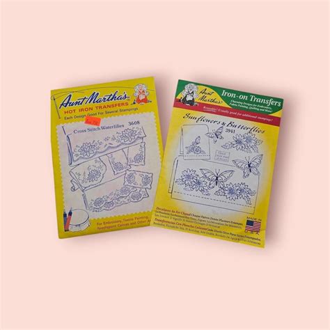 Aunt Martha Vintage Hot Iron Transfers 2 Sets Sealed In Package Etsy