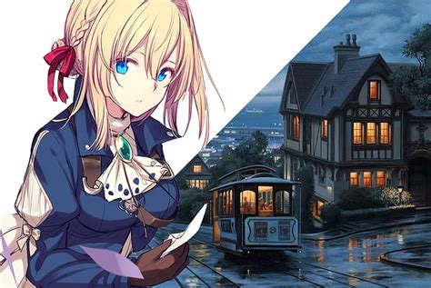 Violet Evergarden Rubia Anime Chicas Anime Violeta Fondo De